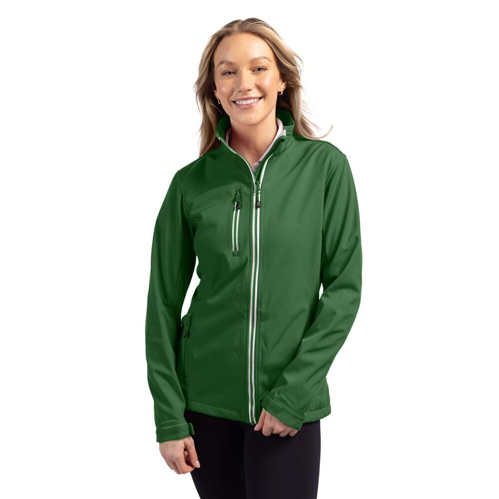 Clique Bottle Green Telemark Recycled Stretch Softshell Womens Full Zip Jacket